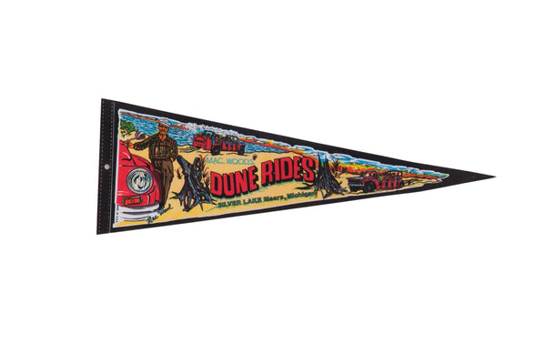 Dune Rides Silver Lake Mears Michigan Felt Flag Pennant // ONH Item 11507