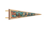 Vintage Holland Michigan felt pennant with colorful 1970s Dutch-themed illustrations, 8