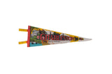 Vintage Charleston South Carolina felt pennant with colorful illustrated city scene, 6x15 inches.