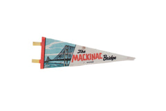 Mackinac Bridge Michigan Felt Flag Pennant // ONH Item 11522