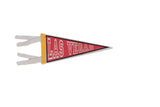 Vintage 1970s Las Vegas Nevada felt pennant, red with white text and yellow border.