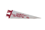 Vintage Sauble Beach Ontario felt pennant with detailed red sailing and coastal graphics.