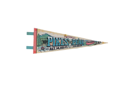 Pikes Peak Altitude 14,110 ft. Colorado Felt Flag Pennant // ONH Item 11534
