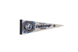 Vintage Tampa Bay Lightning felt pennant, 1990s, with blue and black lightning bolt, 5x15.