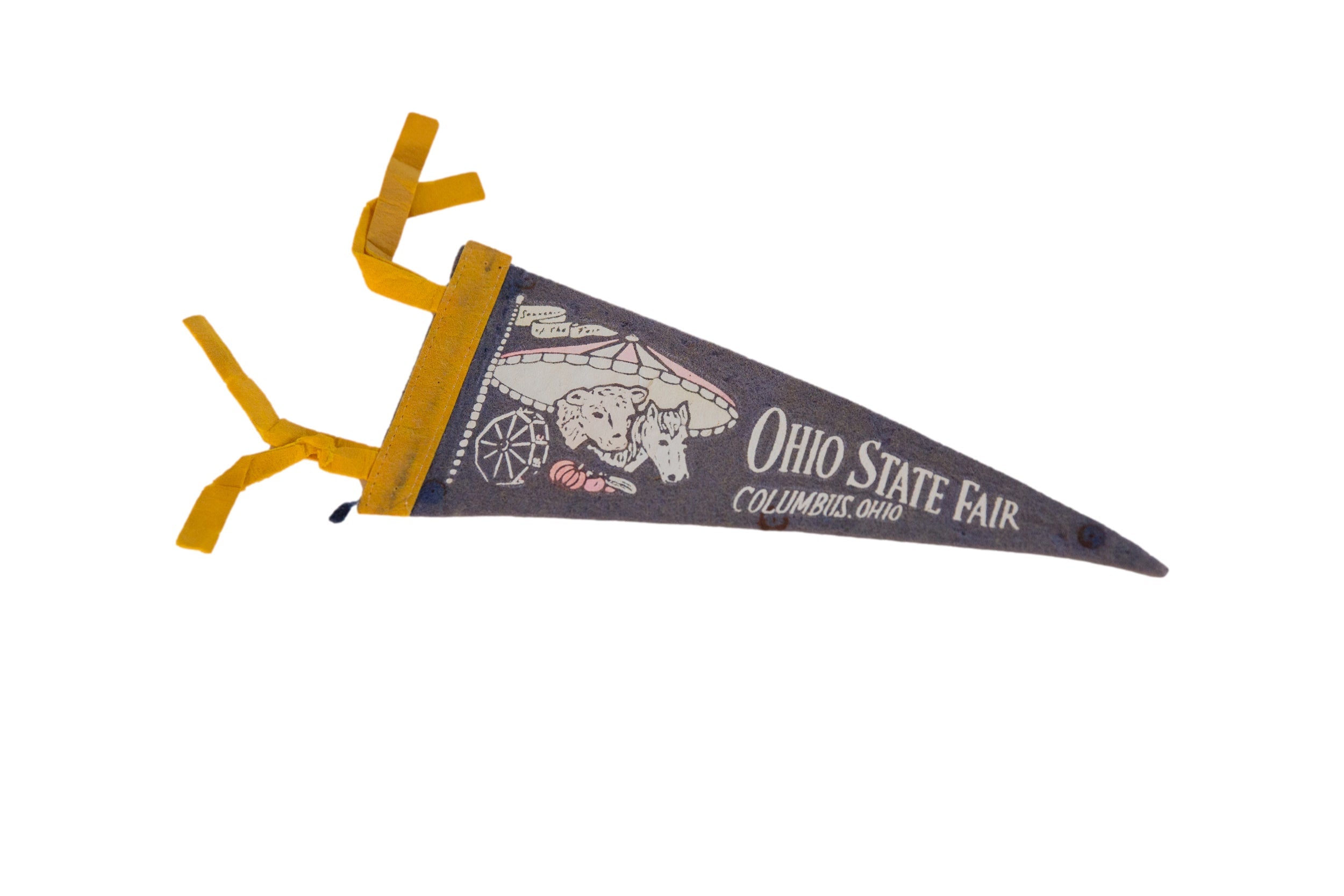 Ohio State Fair Columbus Ohio Felt Flag Pennant // ONH Item 11537 Image 1