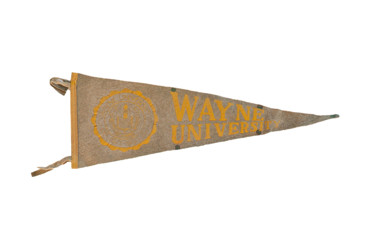 Wayne University Felt Flag Pennant // ONH Item 11544