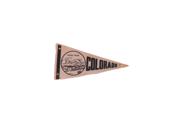 Pikes Peak Colorado Felt Flag Pennant // ONH Item 11547