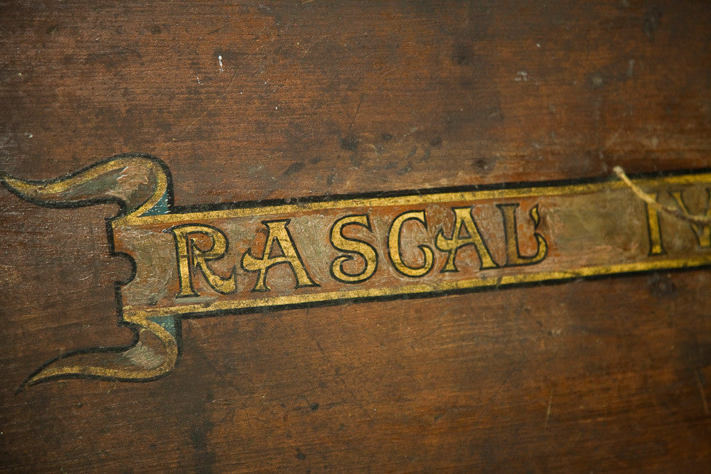 Old Rascal Art Antique Handpainted Rascal Trunk