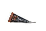 Vintage Cincinnati Bengals pennant showing the classic tiger-stripe helmet from an angle.