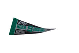 Angled view of the green and black Michigan State 2000 champions felt pennant.