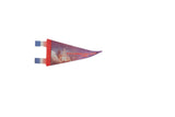 Vintage NASA Kennedy Space Center felt pennant with a space shuttle launch graphic.