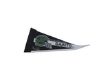 Angled view of the vintage New Orleans Saints pennant with its green helmet logo.