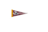 Vintage Arizona Cardinals felt flag pennant with team helmet logo in maroon, white, and gold.