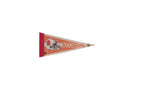 Vintage Tampa Bay Buccaneers felt pennant flag in orange, red, and cream.
