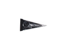Vintage Atlanta Falcons felt pennant in black and white with the team helmet logo.