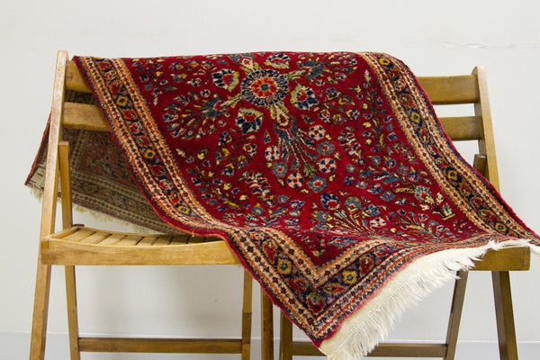 2x4 Dark Red Persian Sarouk Rug // ONH Item 1157 Image 1