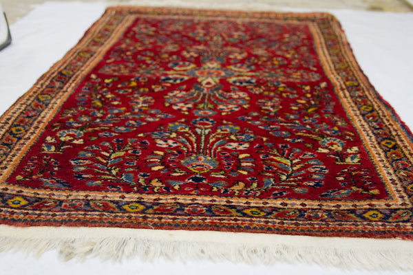 2x4 Dark Red Persian Sarouk Rug // ONH Item 1157 Image 4