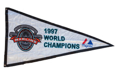 1997 Marlins World Champions Tenth Anniversary Felt Flag Pennant // ONH Item 11578