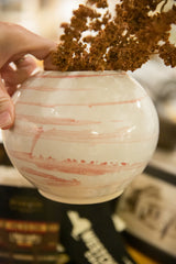 Handmade Ceramic Blush and Ivory Round Vase // ONH Item 11584 Image 2