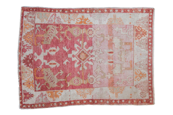 3x4 Vintage Distressed Oushak Square Rug // ONH Item 11590