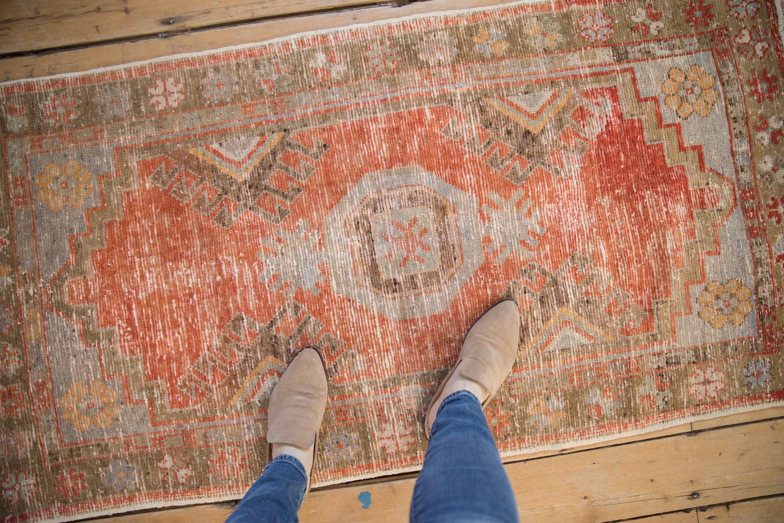 2.5x5 Vintage Distressed Oushak Rug Runner // ONH Item 11600 Image 1