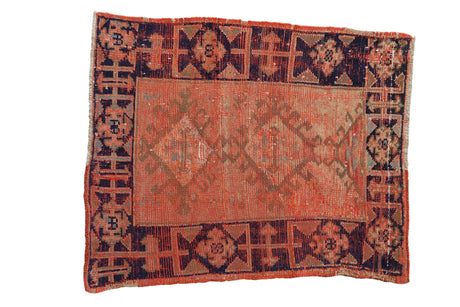 3x3.5 Vintage Distressed Oushak Square Rug // ONH Item 11601