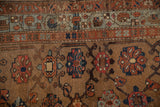Antique Kurdish Hamadan rug showcasing floral top views, trellis design, and subtle blue abrashes.