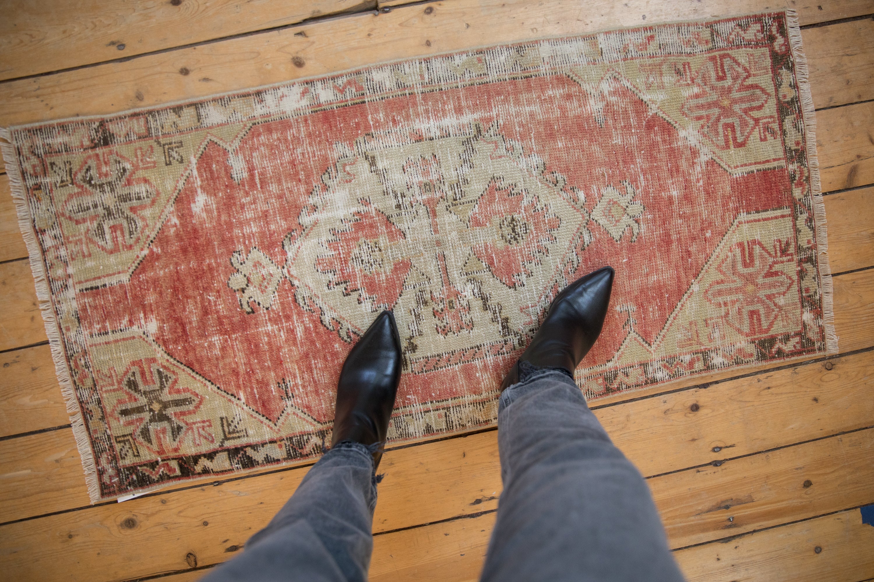 2x4 Vintage Distressed Fragment Oushak Rug Runner // ONH Item 11619 Image 1