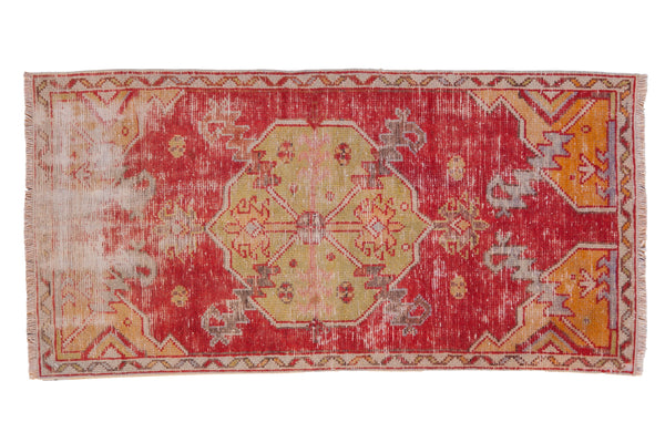 2x4 Vintage Distressed Fragment Oushak Rug Runner // ONH Item 11620