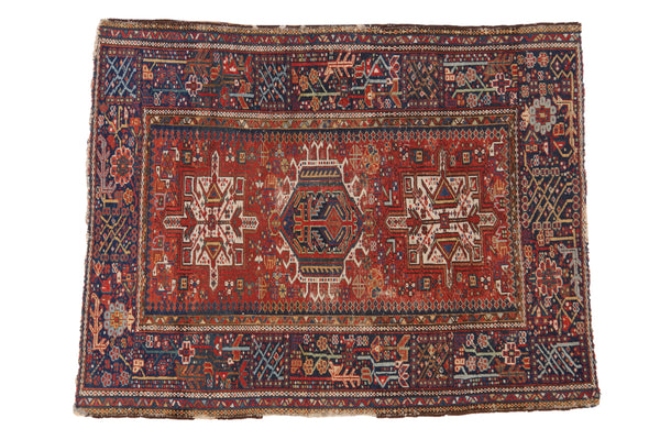 3.5x4.5 Vintage Karaja Square Rug // ONH Item 11626