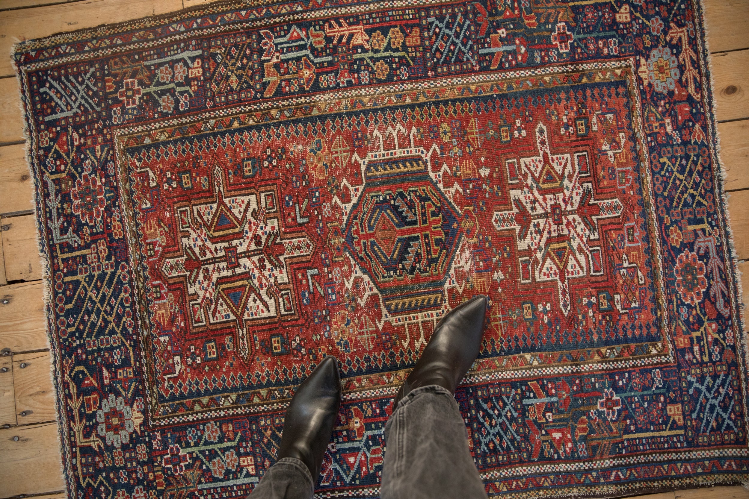 3.5x4.5 Vintage Karaja Square Rug // ONH Item 11626 Image 1