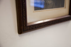 Antique Etching Wooden Frame // ONH Item 1164 Image 5