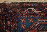 Hand-knotted foundation and secured end of the vintage Persian Borchalou rug.