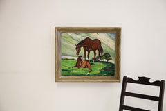 Signed Painting of Horses // ONH Item 1165
