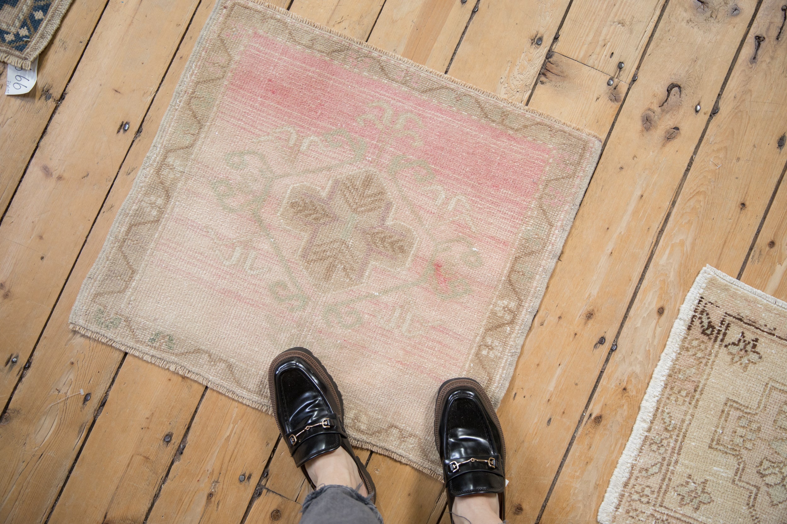 Vintage Distressed Oushak Square Rug Mat // ONH Item: 11661, Image 1