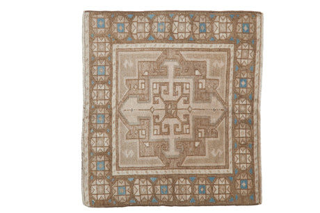 Vintage Distressed Oushak Square Rug Mat // ONH Item: 11681