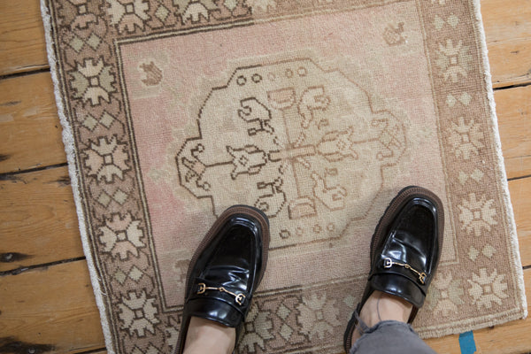 Vintage Distressed Oushak Square Rug Mat // ONH Item: 11682, Image 1