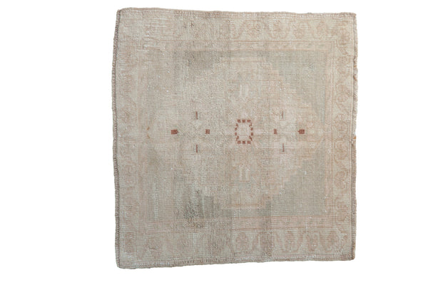 Vintage Distressed Oushak Square Rug Mat // ONH Item: 11687