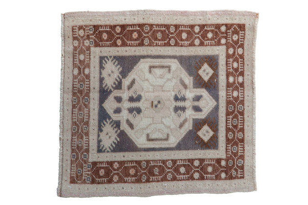 Vintage Distressed Oushak Square Rug Mat // ONH Item: 11695