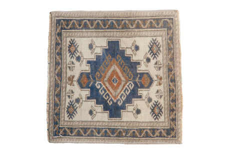 Vintage Distressed Oushak Square Rug Mat // ONH Item: 11707
