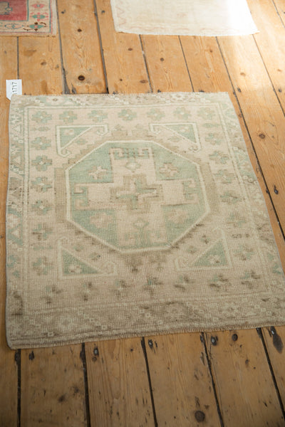 Vintage Distressed Oushak Square Rug Mat // ONH Item: 11717, Image 3