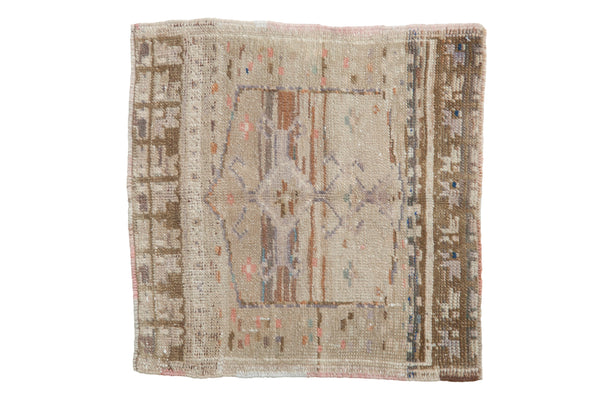 Vintage Distressed Oushak Square Rug Mat // ONH Item: 11724