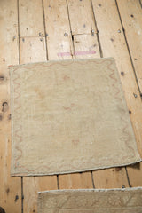 2.5x2.5 Vintage Distressed Oushak Square Rug Mat