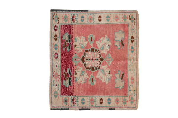 Vintage Distressed Oushak Square Rug Mat // ONH Item: 11732
