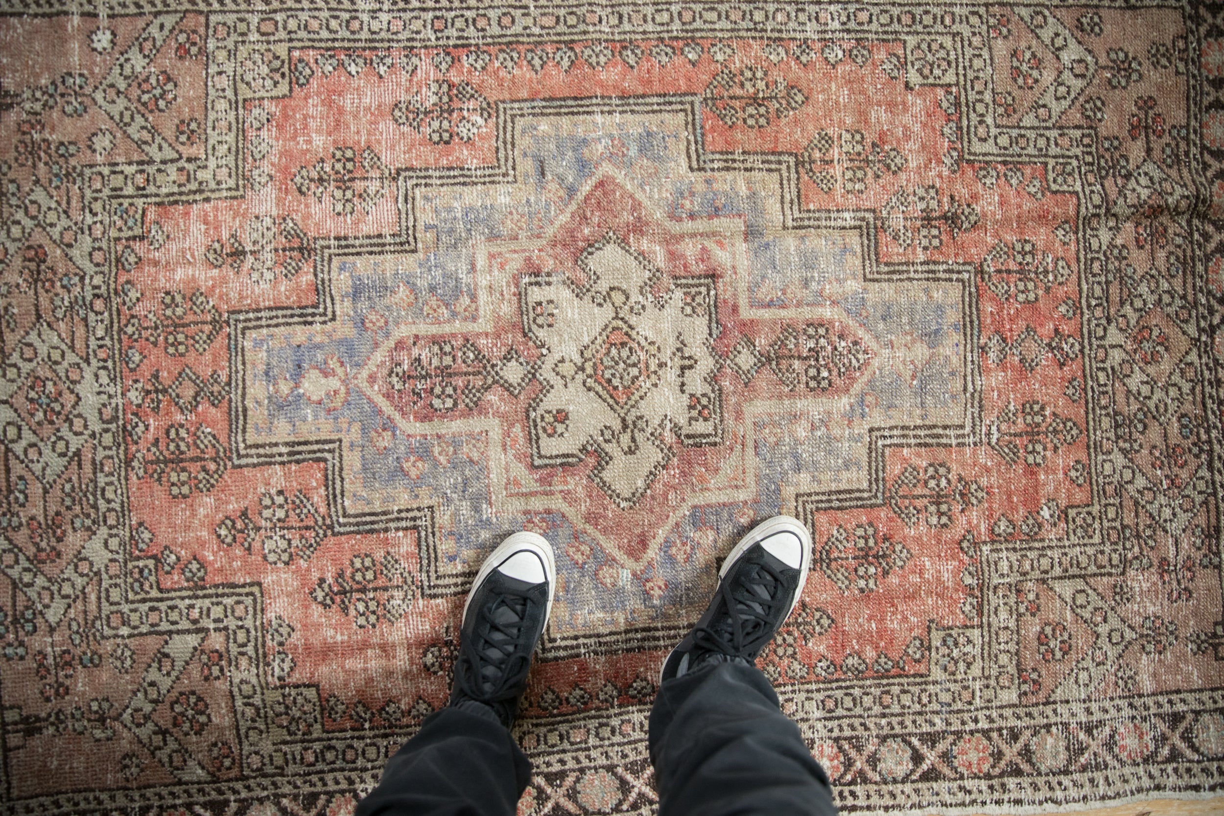 Vintage Distressed Oushak Rug // ONH Item: 11776, Image 1