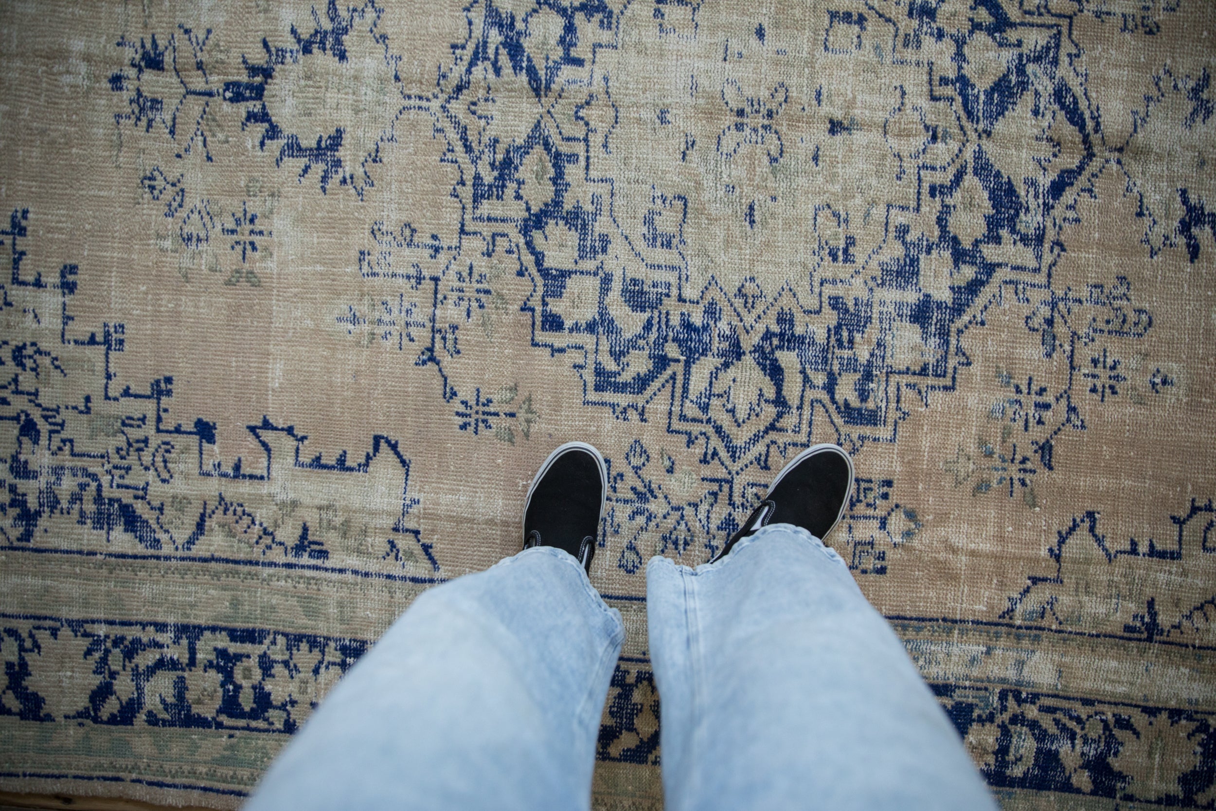 Vintage Distressed Oushak Carpet // ONH Item: 11778, Image 1