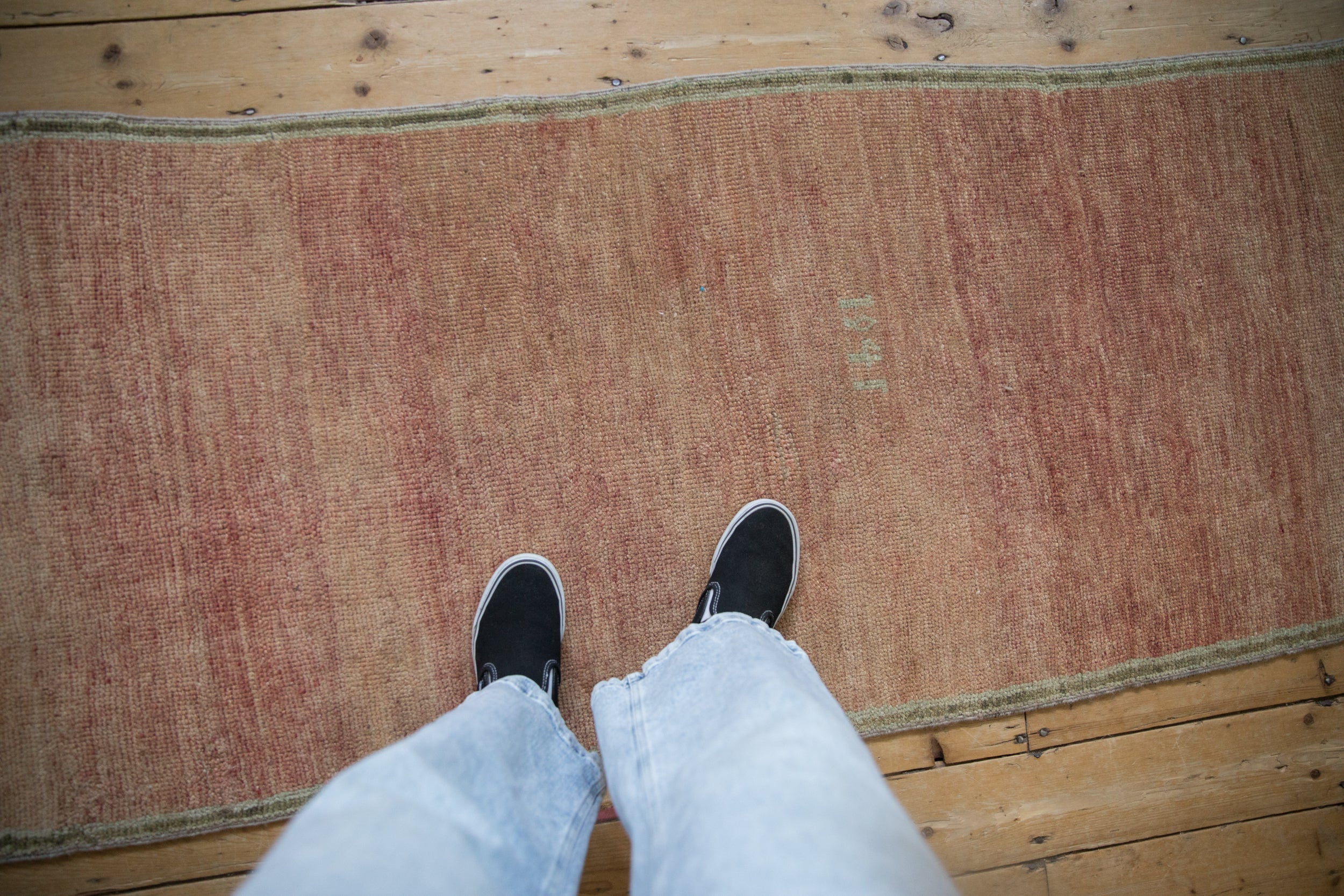 Vintage Distressed Fragment Oushak Rug Runner // ONH Item: 11781, Image 1