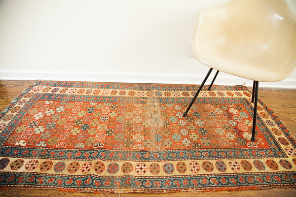 3x7 Colorful Vintage Caucasian Rug // ONH Item 1179