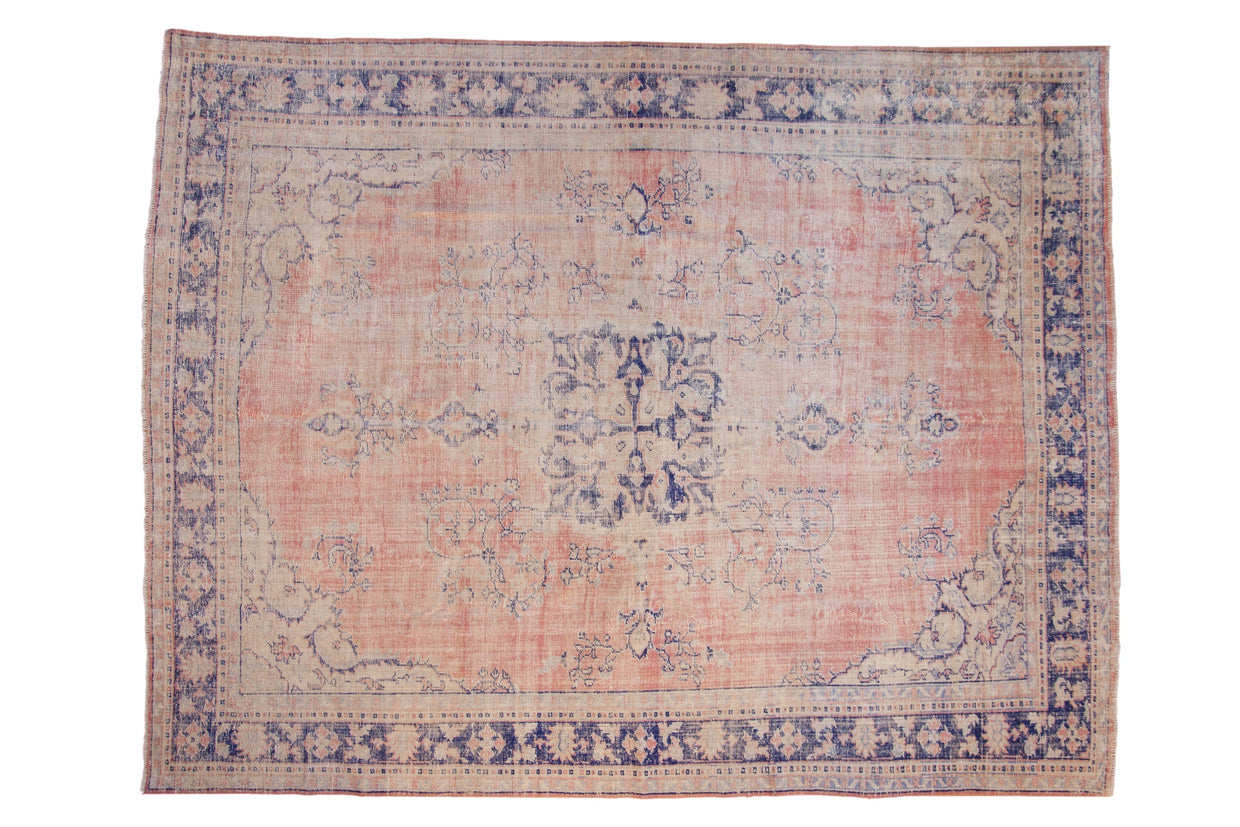 9x11.5 Vintage Distressed Oushak Carpet // ONH Item 11805