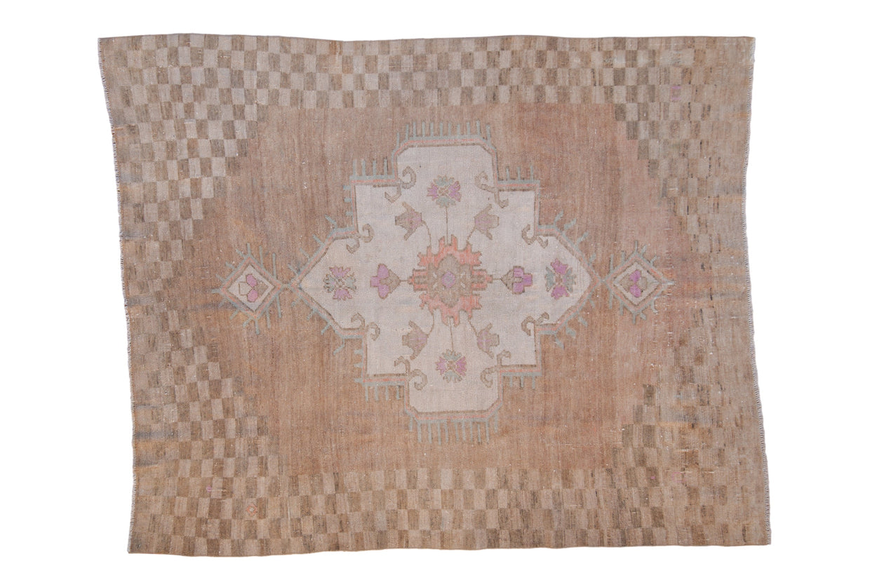 6.5x8 Vintage Distressed Oushak Carpet // ONH Item 11812